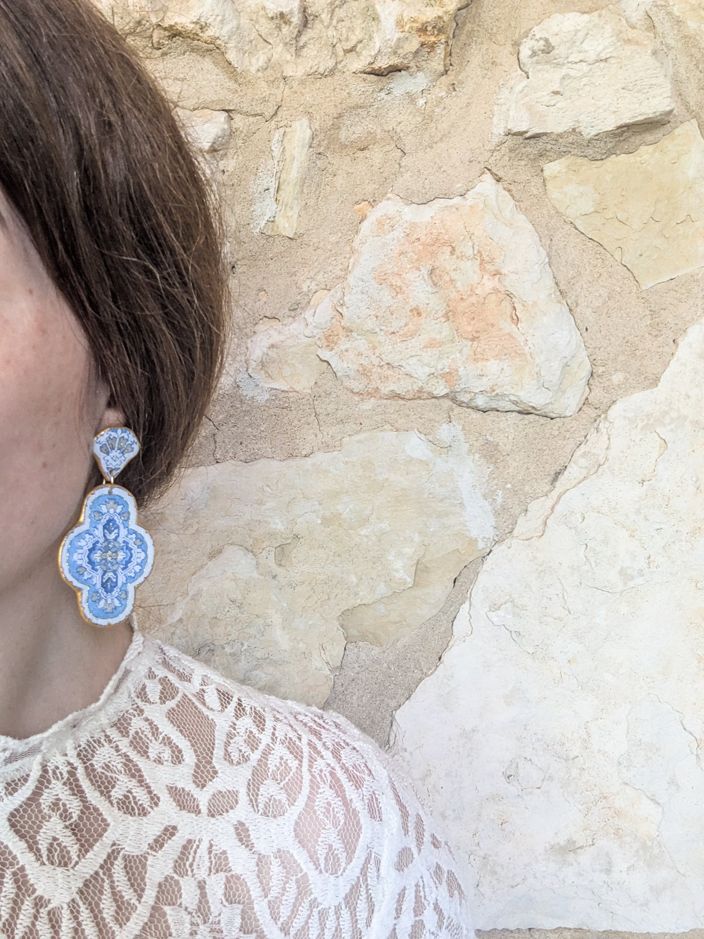 Henrietta Statement Earring - Light Blue