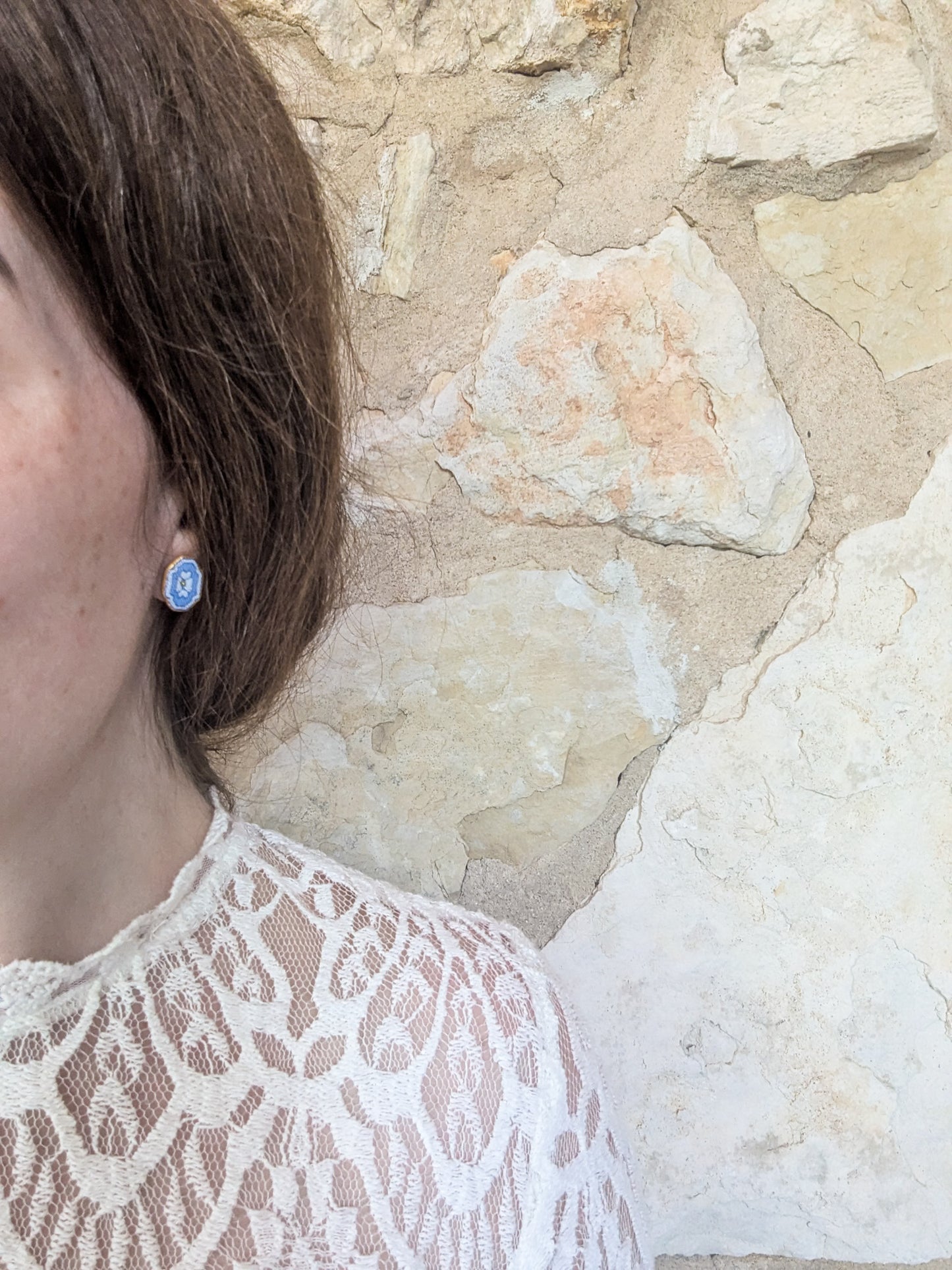 Henrietta Stud Earring - Light Blue